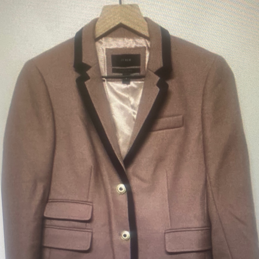 J Crew Schoolboy Blazer Womens Size 4 Wool Mauve Line Gold Buttons Academia